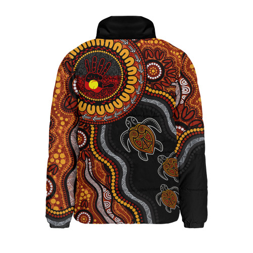 Indigenous Australian Aboriginal Padded Jacket Hand Of The Land Heart Of The Sea