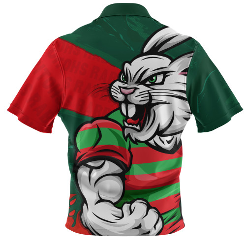 South Sydney Rabbitohs Zip Polo Shirt Defend The Pride South Sydney Rabbitohs Zip Polo Shirt Defend The Pride
