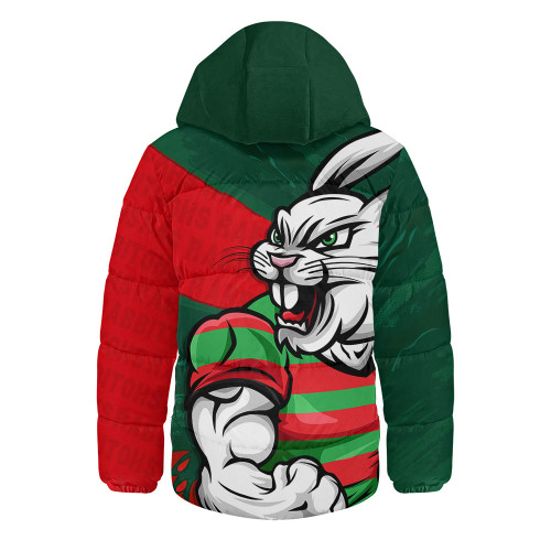 South Sydney Rabbitohs Hooded Padded Jacket Defend The Pride South Sydney Rabbitohs Hooded Padded Jacket Defend The Pride