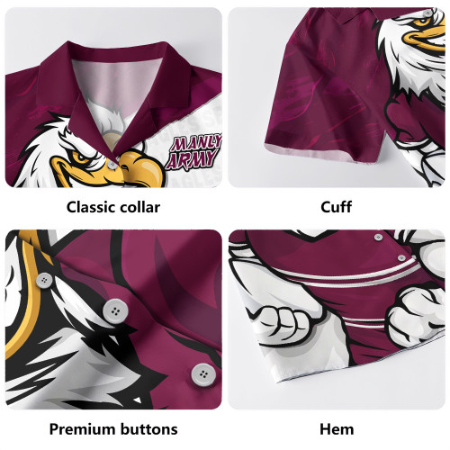 Manly Warringah Sea Eagles Hawaiian Shirt Defend The Pride
