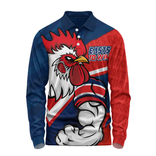 Sydney Roosters Long Sleeve Polo Shirt Defend The Pride