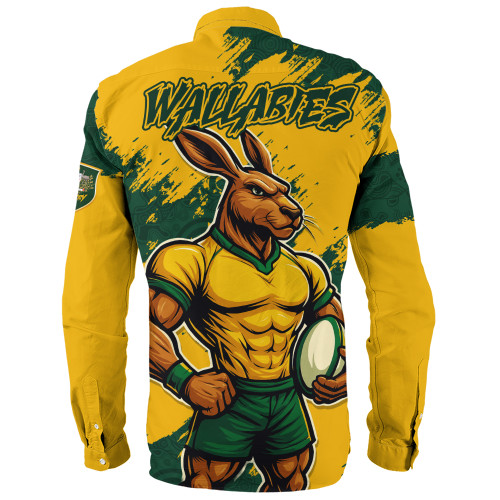 Aussie Wallabies Long Sleeve Shirt Wallabies Kangaroo Power Rugby