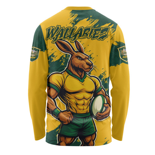 Aussie Wallabies Long Sleeve T-shirt Wallabies Kangaroo Power Rugby Aussie Wallabies Long Sleeve T-shirt Wallabies Kangaroo Power Rugby