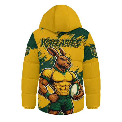 Aussie Wallabies Hooded Padded Jacket Wallabies Kangaroo Power Rugby Aussie Wallabies Hooded Padded Jacket Wallabies Kangaroo Power Rugby