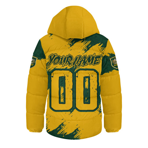 Aussie Wallabies Hooded Padded Jacket Wallabies Kangaroo Power Rugby