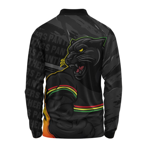 Penrith Panthers Long Sleeve Polo Shirt Defend The Pride