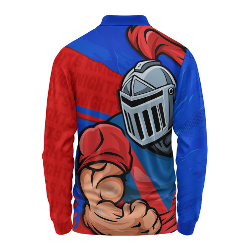 Newcastle Knights Long Sleeve Polo Shirt Defend The Pride Newcastle Knights Long Sleeve Polo Shirt Defend The Pride
