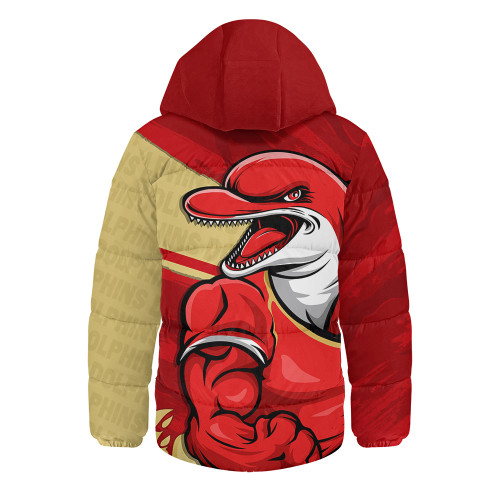 Redcliffe Dolphins Hooded Padded Jacket Defend The Pride Redcliffe Dolphins Hooded Padded Jacket Defend The Pride