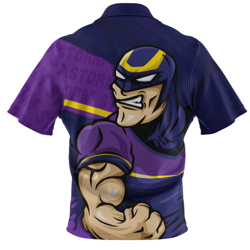 Melbourne Storm Zip Polo Shirt Defend The Pride