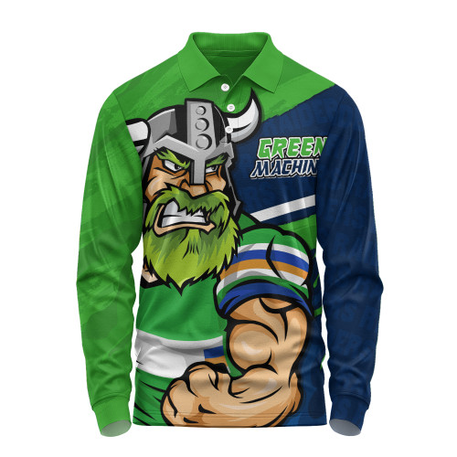 Canberra Raiders Long Sleeve Polo Shirt Defend The Pride