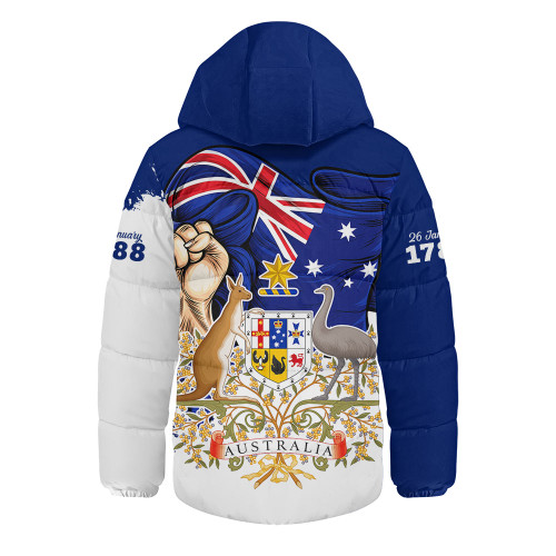 Australia Hooded Padded Jacket Australia Power Pride And Heritage Crest Australia Hooded Padded Jacket Australia Power Pride And Heritage Crest