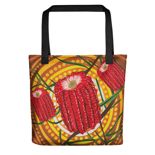 Indigenous Australian Aboriginal Tote Bag Banksia Blaze Indigenous Australian Aboriginal Tote Bag Banksia Blaze