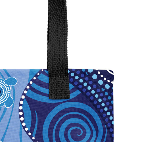 Indigenous Australian Aboriginal Tote Bag Blue Turtle Dreaming Indigenous Australian Aboriginal Tote Bag Blue Turtle Dreaming
