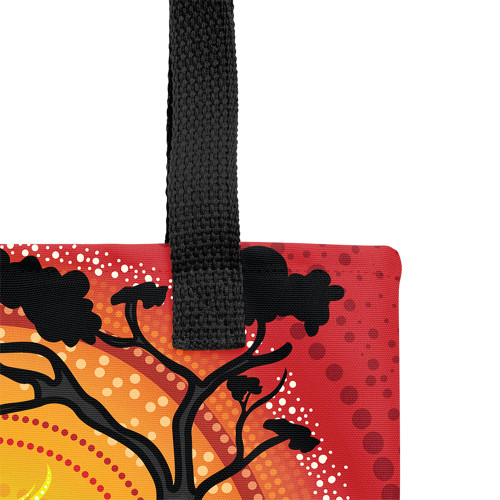 Indigenous Australian Aboriginal Tote Bag Dawn Over Dreamtime Indigenous Australian Aboriginal Tote Bag Dawn Over Dreamtime
