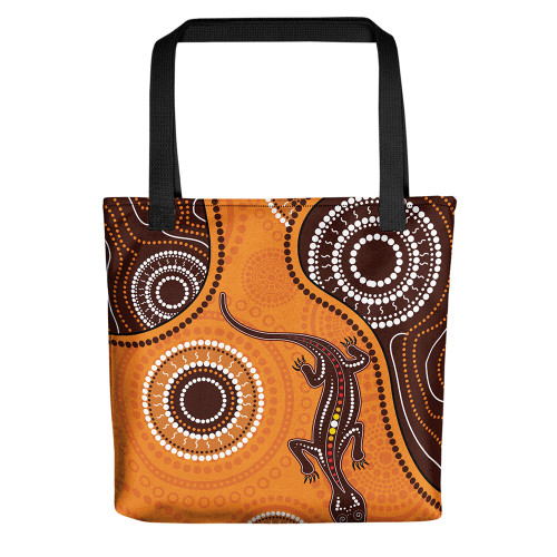 Indigenous Australian Aboriginal Tote Bag Desert Gecko Dreaming Indigenous Australian Aboriginal Tote Bag Desert Gecko Dreaming