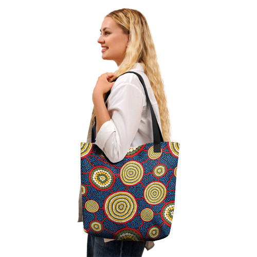 Indigenous Australian Aboriginal Tote Bag Gathering Circles Of Country Indigenous Australian Aboriginal Tote Bag Gathering Circles Of Country