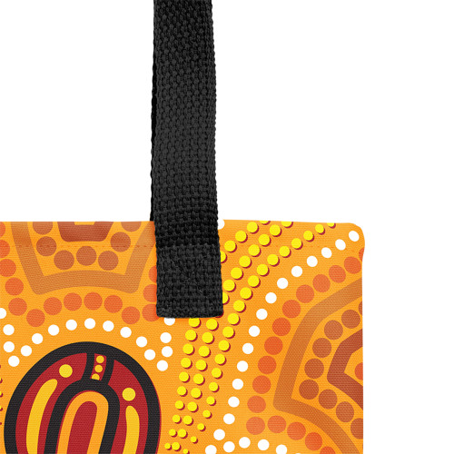 Indigenous Australian Aboriginal Tote Bag Gathering Under the Sun