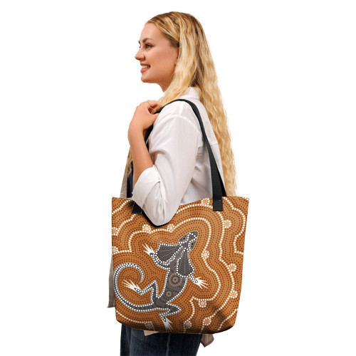 Indigenous Australian Aboriginal Tote Bag Goanna Dreaming Path Indigenous Australian Aboriginal Tote Bag Goanna Dreaming Path