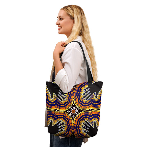 Indigenous Australian Aboriginal Tote Bag Hands of the Ancestors Indigenous Australian Aboriginal Tote Bag Hands of the Ancestors