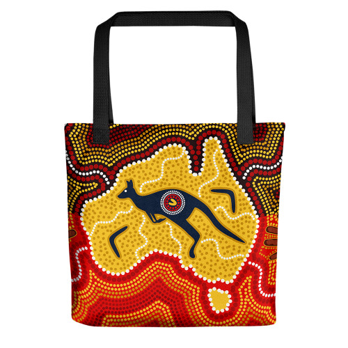 Indigenous Australian Aboriginal Tote Bag Kangaroo Journey Through Country Indigenous Australian Aboriginal Tote Bag Kangaroo Journey Through Country
