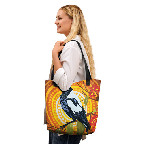 Indigenous Australian Aboriginal Tote Bag Magpie Song In The Sun Dreaming Indigenous Australian Aboriginal Tote Bag Magpie Song In The Sun Dreaming