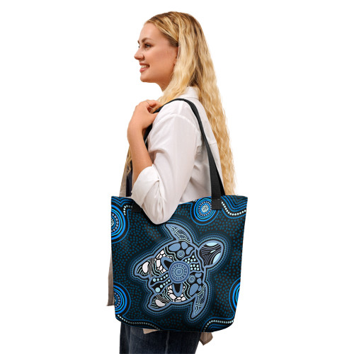 Indigenous Australian Aboriginal Tote Bag Ocean Spirit Turtle Indigenous Australian Aboriginal Tote Bag Ocean Spirit Turtle
