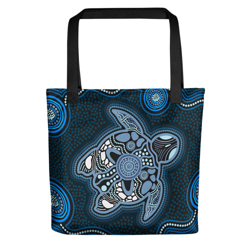Indigenous Australian Aboriginal Tote Bag Ocean Spirit Turtle Indigenous Australian Aboriginal Tote Bag Ocean Spirit Turtle