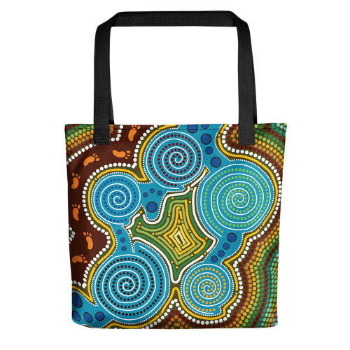 Indigenous Australian Aboriginal Tote Bag Spirits of the Water Path