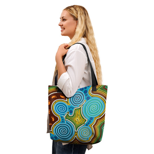 Indigenous Australian Aboriginal Tote Bag Spirits of the Water Path
