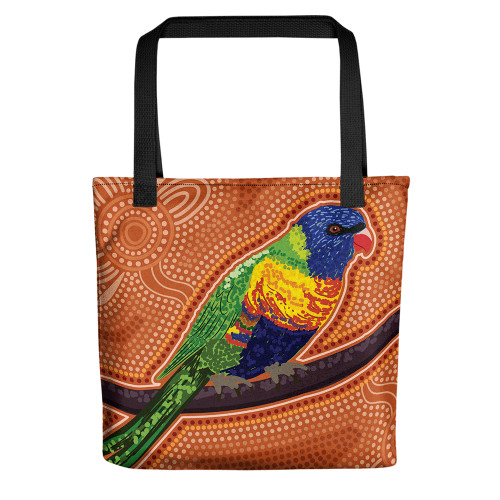 Indigenous Australian Aboriginal Tote Bag Sunset Lorikeet Song Indigenous Australian Aboriginal Tote Bag Sunset Lorikeet Song