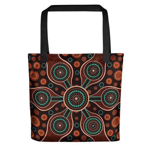 Indigenous Australian Aboriginal Tote Bag Tribal Connection Circles
