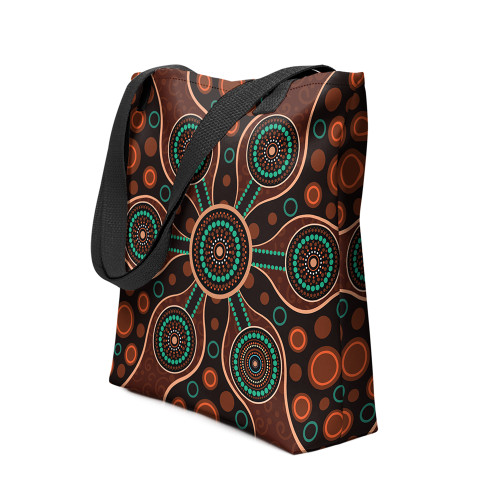 Indigenous Australian Aboriginal Tote Bag Tribal Connection Circles