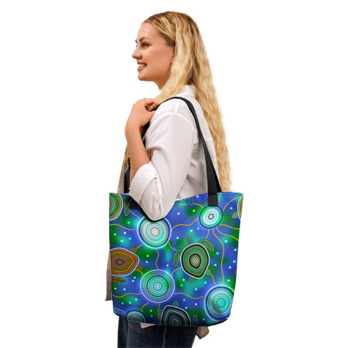 Indigenous Australian Aboriginal Tote Bag Turtles of the Dreaming Sea Indigenous Australian Aboriginal Tote Bag Turtles of the Dreaming Sea