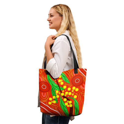Indigenous Australian Aboriginal Tote Bag Wattle Dreaming Indigenous Australian Aboriginal Tote Bag Wattle Dreaming