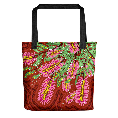 Indigenous Australian Aboriginal Tote Bag Wild Bloom Bottlebrush Indigenous Australian Aboriginal Tote Bag Wild Bloom Bottlebrush