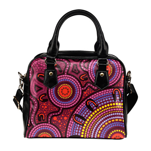 Indigenous Australian Aboriginal Shoulder Handbag Dreamtime Pathways