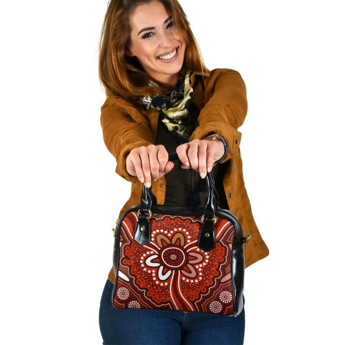 Indigenous Australian Aboriginal Shoulder Handbag Sacred Desert Bloom