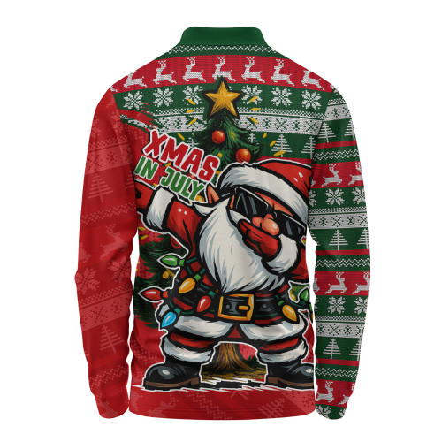 Australia Long Sleeve Polo Shirt Santa Dabs Down Under Xmas In July Edition