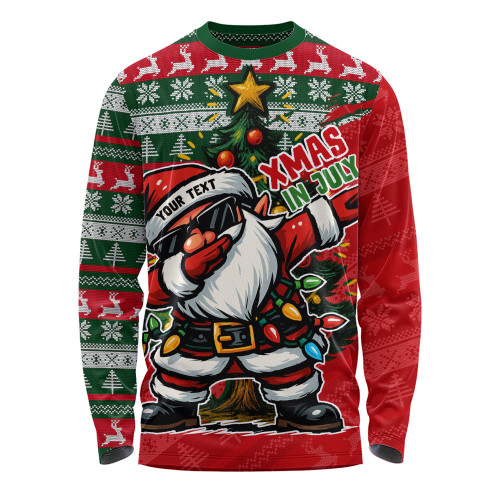 Australia Long Sleeve T-shirt Santa Dabs Down Under Xmas In July Edition