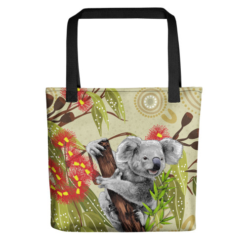 Indigenous Australian Aboriginal Tote Bag Aboriginal Art Painting With Koala And Gumtree Indigenous Australian Aboriginal Tote Bag Aboriginal Art Painting With Koala And Gumtree