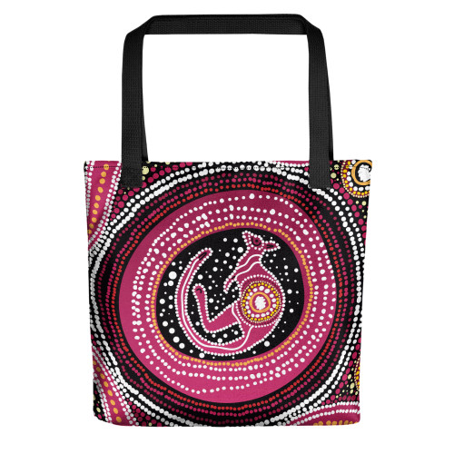 Indigenous Australian Aboriginal Tote Bag Aboriginal Background Featuring Kangaroo Dot Design Indigenous Australian Aboriginal Tote Bag Aboriginal Background Featuring Kangaroo Dot Design