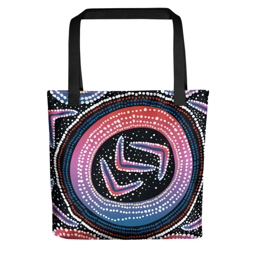 Indigenous Australian Aboriginal Tote Bag Aboriginal Boomerang Dot Art Indigenous Australian Aboriginal Tote Bag Aboriginal Boomerang Dot Art