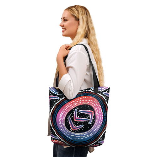 Indigenous Australian Aboriginal Tote Bag Aboriginal Boomerang Dot Art Indigenous Australian Aboriginal Tote Bag Aboriginal Boomerang Dot Art