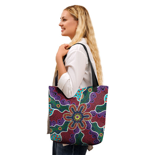Indigenous Australian Aboriginal Tote Bag Aboriginal Dot Art Color Inspired Indigenous Australian Aboriginal Tote Bag Aboriginal Dot Art Color Inspired