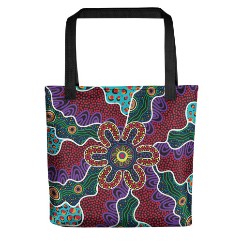 Indigenous Australian Aboriginal Tote Bag Aboriginal Dot Art Color Inspired Indigenous Australian Aboriginal Tote Bag Aboriginal Dot Art Color Inspired