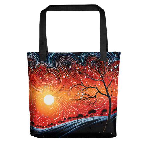 Indigenous Australian Aboriginal Tote Bag Aboriginal Dot Painting Style Art Dreamtime Story Indigenous Australian Aboriginal Tote Bag Aboriginal Dot Painting Style Art Dreamtime Story