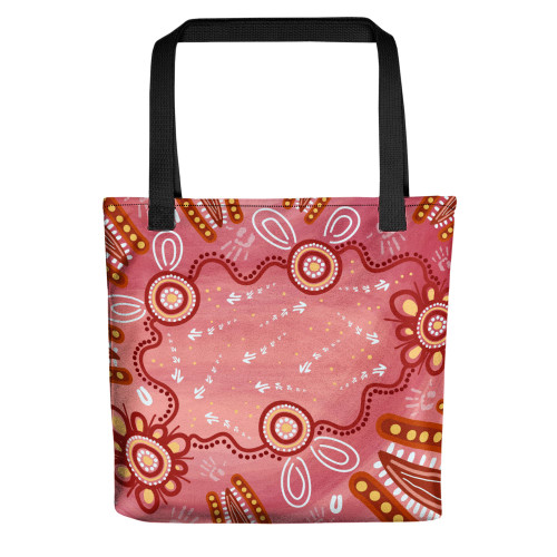 Indigenous Australian Aboriginal Tote Bag Aboriginal Dusty Pink Journey Of Floral Spirits Indigenous Australian Aboriginal Tote Bag Aboriginal Dusty Pink Journey Of Floral Spirits