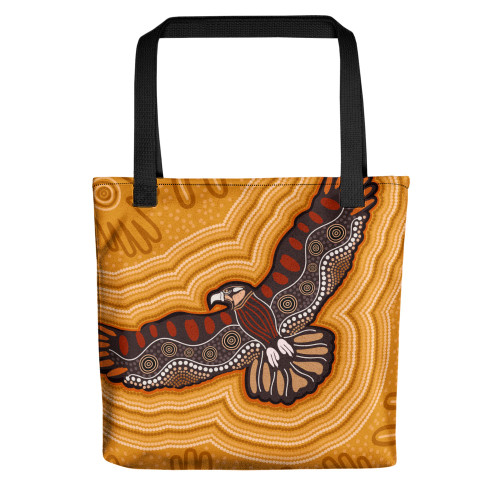 Indigenous Australian Aboriginal Tote Bag Aboriginal Eagles With Dot Painting Pattern Indigenous Australian Aboriginal Tote Bag Aboriginal Eagles With Dot Painting Pattern