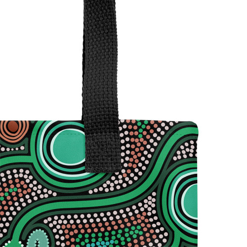Indigenous Australian Aboriginal Tote Bag Aboriginal Green Dot Art Inspired Indigenous Australian Aboriginal Tote Bag Aboriginal Green Dot Art Inspired