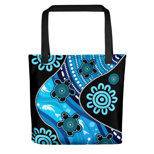 Indigenous Australian Aboriginal Tote Bag Aboriginal Inspired Dreamtime River And Turtles Dot Art Painting Indigenous Australian Aboriginal Tote Bag Aboriginal Inspired Dreamtime River And Turtles Dot Art Painting